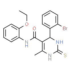 4-(2-bromophenyl)-N-(2-ethoxyphenyl)-6-methyl-2-thioxo-1,2,3,4-tetrahydropyrimidine-5-carboxamide结构式