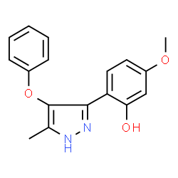 5-Methoxy-2-(5-methyl-4-phenoxy-1H-pyrazol-3-yl)phenol结构式