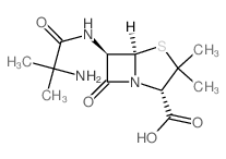 6-((2-Amino-2-methylpropanoyl)amino)-3,3-dimethyl-7-oxo-4-thia-1-azabicyclo(3.2.0)heptane-2-carboxylic acid structure