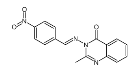 2-methyl-3-[(4-nitrophenyl)methylideneamino]quinazolin-4-one Structure