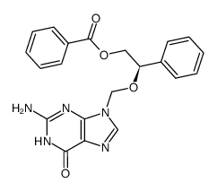 (R)-9-[(2-benzoyloxy-1-phenylethoxy)methyl]guanine结构式