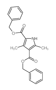 dibenzyl 3,5-dimethyl-1H-pyrrole-2,4-dicarboxylate结构式