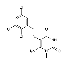 6-amino-1-methyl-5-[(2,3,5-tichlorobenzylidene)amino]-1H-pyrimidin-2,4-dione Structure