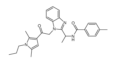 N-[1-[1-[2-(2,5-dimethyl-1-propylpyrrol-3-yl)-2-oxoethyl]benzimidazol-2-yl]ethyl]-4-methylbenzamide结构式