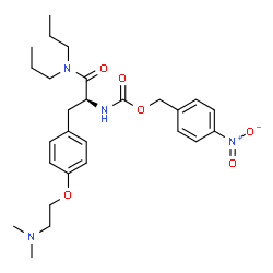 [(S)-1-[[4-[2-(Dimethylamino)ethoxy]phenyl]methyl]-2-(dipropylamino)-2-oxoethyl]carbamic acid p-nitrobenzyl ester structure
