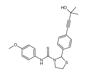 3-Thiazolidinecarbothioamide,2-[4-(3-hydroxy-3-methyl-1-butynyl)phenyl]-N-(4-methoxyphenyl)-(9CI) Structure