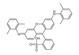 2-[3-(2,6-dimethylanilino)-6-(2,6-dimethylphenyl)azaniumylidenexanthen-9-yl]benzenesulfonate结构式