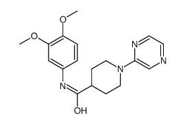 4-Piperidinecarboxamide,N-(3,4-dimethoxyphenyl)-1-pyrazinyl-(9CI) Structure