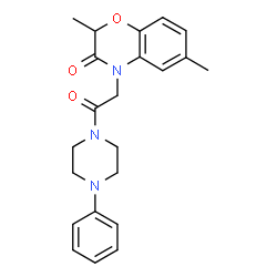 Piperazine, 1-[(2,3-dihydro-2,6-dimethyl-3-oxo-4H-1,4-benzoxazin-4-yl)acetyl]-4-phenyl- (9CI) structure