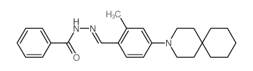 N-[[4-(3-azaspiro[5.5]undec-3-yl)-2-methyl-phenyl]methylideneamino]benzamide structure