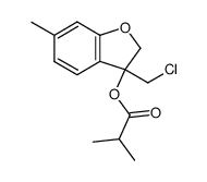 3-chloromethyl-3-isobutyryloxy-6-methyl-2,3-dihydro-benzofuran结构式