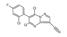 3-cyano-5,7-dichloro-6-(2-chloro-4-fluoro-phenyl)-pyrazolo[1,5-a]pyrimidine Structure
