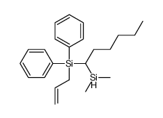 1-dimethylsilylhexyl-diphenyl-prop-2-enylsilane结构式