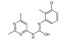 1-(3-chloro-2-methylphenyl)-3-(2,6-dimethylpyrimidin-4-yl)urea结构式