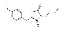 3-butyl-1-[(4-methoxyphenyl)methyl]imidazolidine-2,4-dione结构式