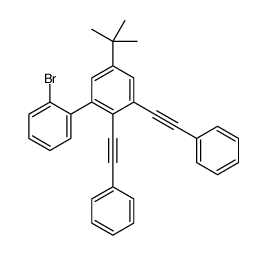 1-(2-bromophenyl)-5-tert-butyl-2,3-bis(2-phenylethynyl)benzene Structure