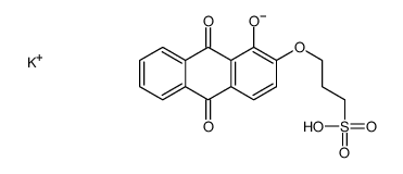 1-Propanesulfonic acid, 3-((9,10-dihydro-1-hydroxy-9,10-dioxo-2-anthra cenyl)oxy)-, potassium salt结构式