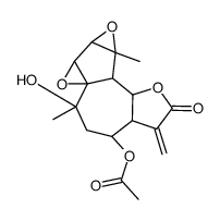 (3aR,6aS)-3aβ,5,6,7aβ,7bβ,8a,8bβ,8cα-Octahydro-4β-acetoxy-6β-hydroxy-6,8aβ-dimethyl-3-methylene-4H-bisoxireno[1,8a:2,3]azuleno[4,5-b]furan-2(3H)-one结构式