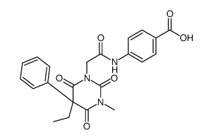 4-[[2-(5-ethyl-3-methyl-2,4,6-trioxo-5-phenyl-1,3-diazinan-1-yl)acetyl]amino]benzoic acid结构式
