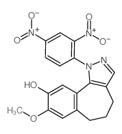 1-(2,4-dinitrophenyl)-8-methoxy-5,6-dihydro-4H-benzo[1,2]cyclohepta[3,4-c]pyrazol-9-ol结构式