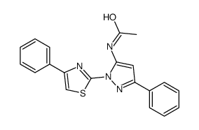 N-[5-phenyl-2-(4-phenyl-1,3-thiazol-2-yl)pyrazol-3-yl]acetamide Structure