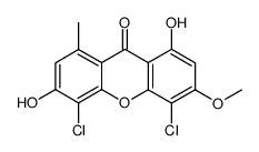 4,5-dichloro-1,6-dihydroxy-3-methoxy-8-methyl-xanthen-9-one结构式