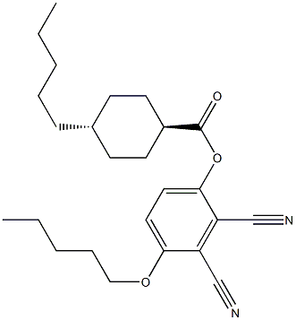 trans-4-Pentylcyclohexanecarboxylic acid 2,3-dicyano-4-(pentyloxy)phenyl ester structure