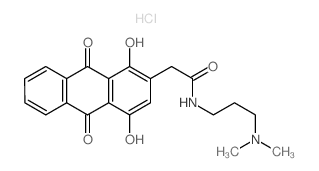 2-Anthraceneacetamide,N-[3-(dimethylamino)propyl]-9,10-dihydro-1,4-dihydroxy-9,10-dioxo-,hydrochloride (1:1) structure