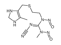 2-Cyano-1,3-dinitroso-3-methyl-1-[2-[[(5-methyl-4-imidazolin-4-yl)methyl]thio]ethyl]guanidine structure
