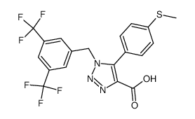 1-(3,5-bis-trifluoromethyl-benzyl)-5-(4-methylsulfanyl-phenyl)-1H-[1,2,3]triazole-4-carboxylic acid Structure