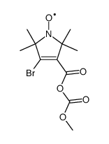 1-oxyl-3-bromo-2,2,5,5-tetramethyl-Δ3-pyrrolin-4-carboxylic acid and methoxycarbonic acid mixed anhydride Structure