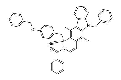 2-benzoyl-6-benzyl-1-(p-benzyloxybenzyl)-1-cyano-1,2-dihydroellipticine Structure