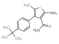 2-Amino-4-(4-tert-butylphenyl)-5-methylthiophene-3-carboxamide结构式