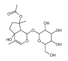 [4a-hydroxy-4,7-dimethyl-1-[3,4,5-trihydroxy-6-(hydroxymethyl)oxan-2-yl]oxy-1,5,6,7a-tetrahydrocyclopenta[c]pyran-7-yl] acetate Structure