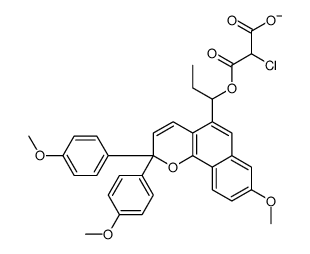 2-chloro-3-[1-[8-methoxy-2,2-bis(4-methoxyphenyl)benzo[h]chromen-5-yl]propoxy]-3-oxopropanoate Structure