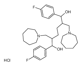 2,5-Bis-azepan-1-ylmethyl-1,6-bis-(4-fluoro-phenyl)-hexane-1,6-diol; hydrochloride Structure