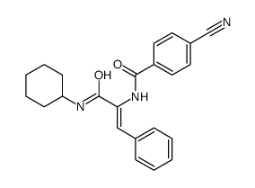 4-cyano-N-[3-(cyclohexylamino)-3-oxo-1-phenylprop-1-en-2-yl]benzamide Structure