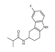 N-(6-fluoro-2,3,4,9-tetrahydro-1H-carbazol-3-yl)isobutyramide结构式