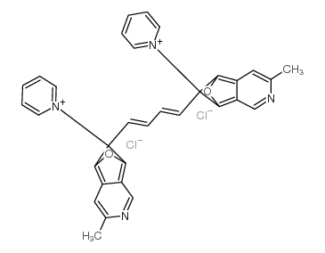 1,1'-[1,3-butadiene-1,4-diylbis[(5-methyl-2,6-benzoxazolediyl)methylene]]dipyridinium dichloride structure