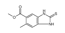 METHYL2-MERCAPTO-6-METHYL-1H-BENZO[D]IMIDAZOLE-5-CARBOXYLATE结构式