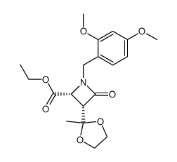 Ethyl (2RS,3SR)-1-(2,4-Dimethoxybenzyl)-3-(2-methyl-1,3-dioxolan-2-yl)-4-oxoazetidine-2-carboxylate结构式