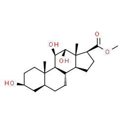 3β,11β,12β-Trihydroxy-5α-androstane-17β-carboxylic acid methyl ester结构式