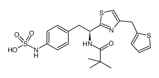 (S)-4-(2-pivalamido-2-(4-(thiophen-2-ylmethyl)thiazol-2-yl)ethyl)phenylsulfamic acid结构式