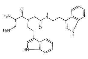 [L-diaminopropionyl]-N-[2-(indol-3-yl)ethyl]glycine 2-(indol-3-yl)ethylamide结构式