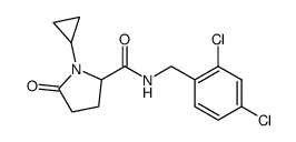 1-Cyclopropyl-N-[(2,4-dichlorophenyl)methyl]-5-oxoprolinamide Structure