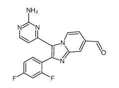 3-(2-aminopyrimidin-4-yl)-2-(2,4-difluorophenyl)imidazo[1,2-a]pyridine-7-carbaldehyde结构式