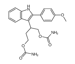 Carbamic acid 4-carbamoyloxy-3-[2-(4-methoxy-phenyl)-1H-indol-3-yl]-butyl ester结构式