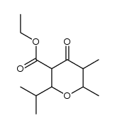 ethyl 2-isopropyl-5,6-dimethyl-4-oxotetrahydro-2H-pyran-3-carboxylate结构式