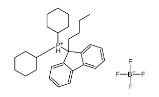 (9-丁基-9-芴基)二环己基磷四氟硼酸酯结构式