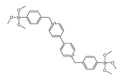 trimethoxy-[4-[[4-[1-[(4-trimethoxysilylphenyl)methyl]pyridin-1-ium-4-yl]pyridin-1-ium-1-yl]methyl]phenyl]silane Structure